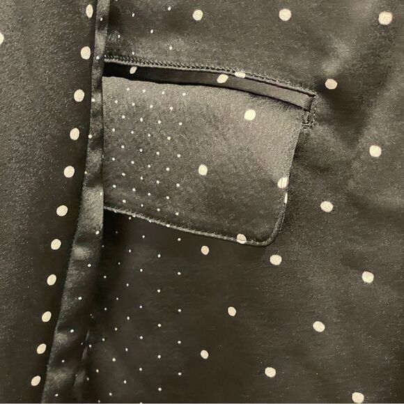 Victoria's Secret Satin Jacquard Bed & Evening Black White Polka Dot Blazer Med - Picture 4 of 13